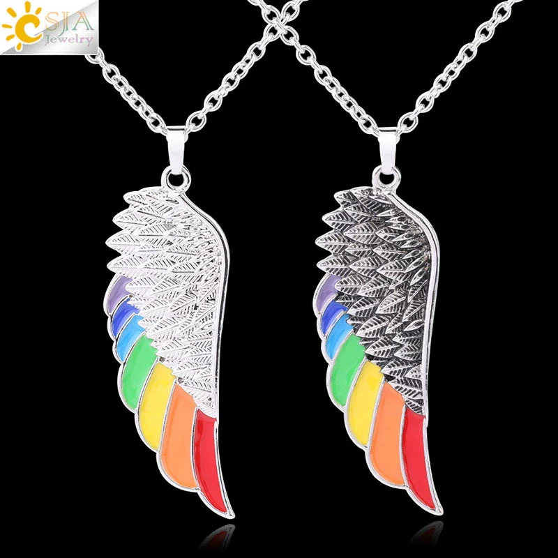 Minimalist Aluminum Alloy Wings Pendant Necklace With Natural Stone Stainless Steel Copper Fittings Electroplated For Men And Women