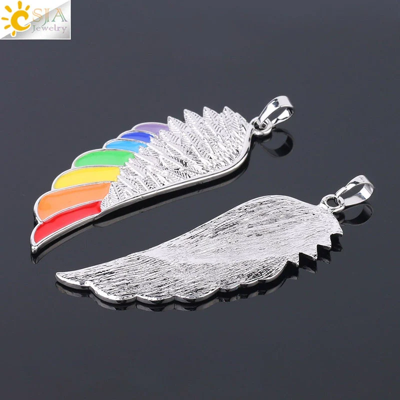 Minimalist Aluminum Alloy Wings Pendant Necklace With Natural Stone Stainless Steel Copper Fittings Electroplated For Men And Women - Image 3