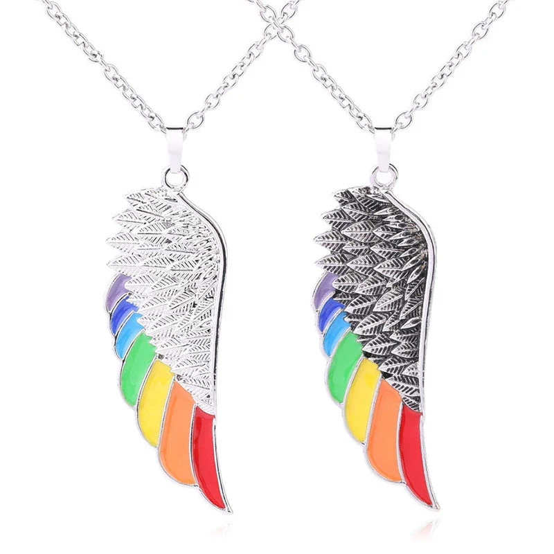 Minimalist Aluminum Alloy Wings Pendant Necklace With Natural Stone Stainless Steel Copper Fittings Electroplated For Men And Women - Image 5