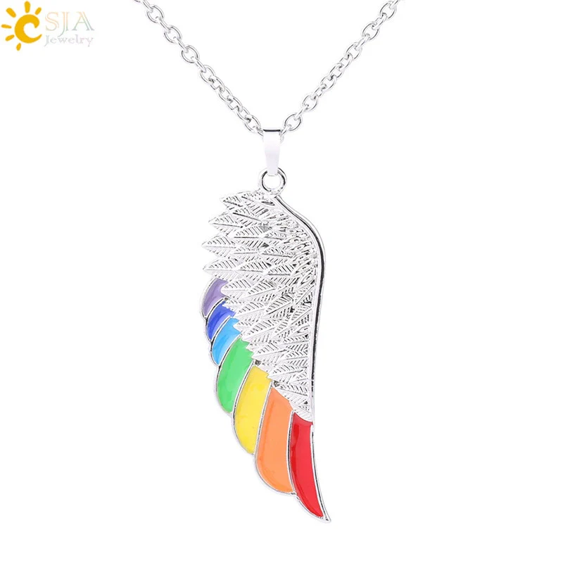 Minimalist Aluminum Alloy Wings Pendant Necklace With Natural Stone Stainless Steel Copper Fittings Electroplated For Men And Women - Image 8