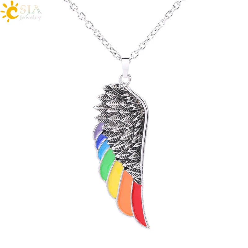 Minimalist Aluminum Alloy Wings Pendant Necklace With Natural Stone Stainless Steel Copper Fittings Electroplated For Men And Women - Image 9