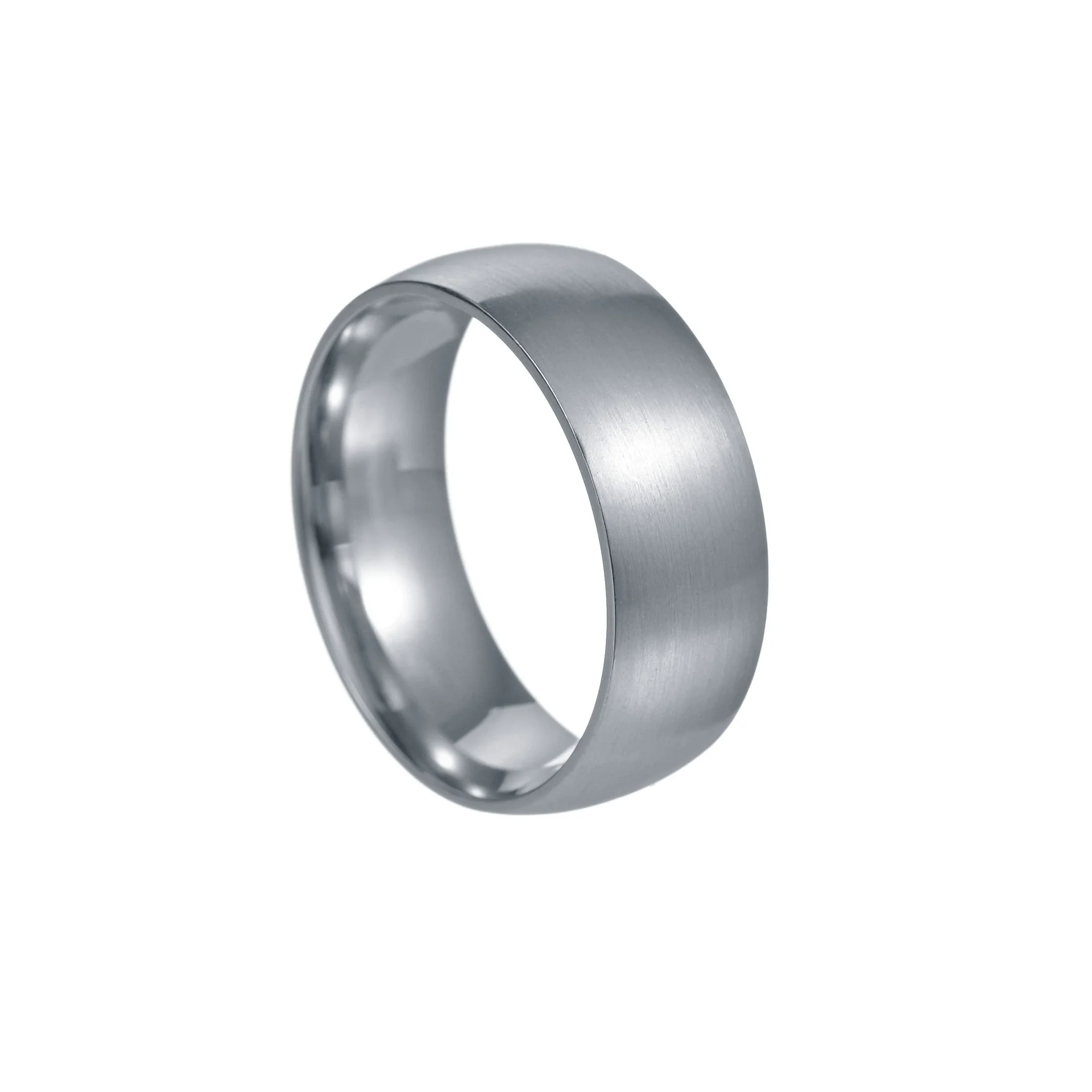 Minimalist Geometric Brushed Stainless Steel Ring With Electroplating Treatment - Image 4
