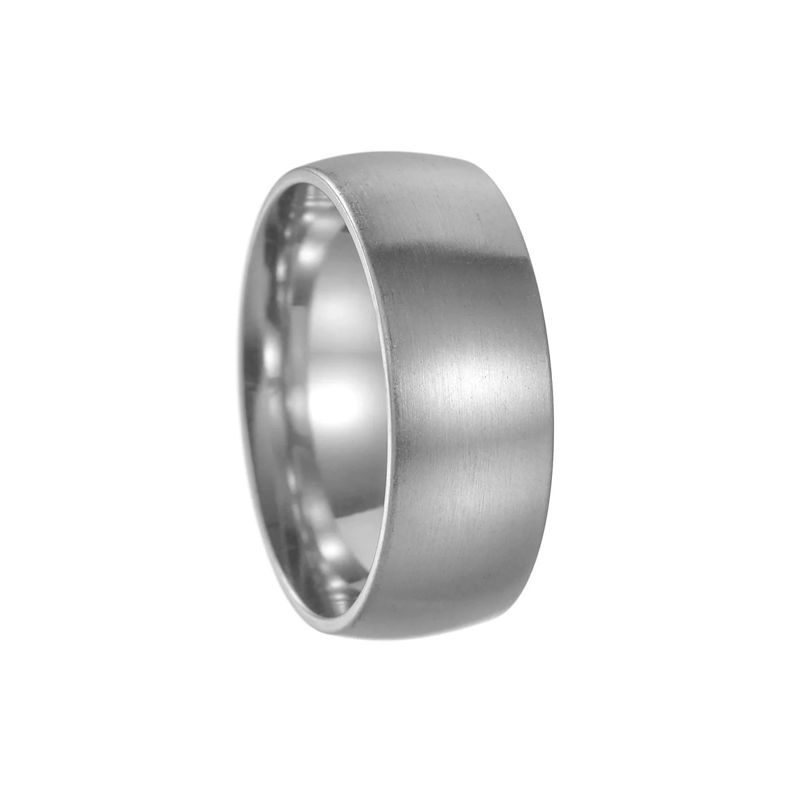 Minimalist Geometric Brushed Stainless Steel Ring With Electroplating Treatment - Image 6
