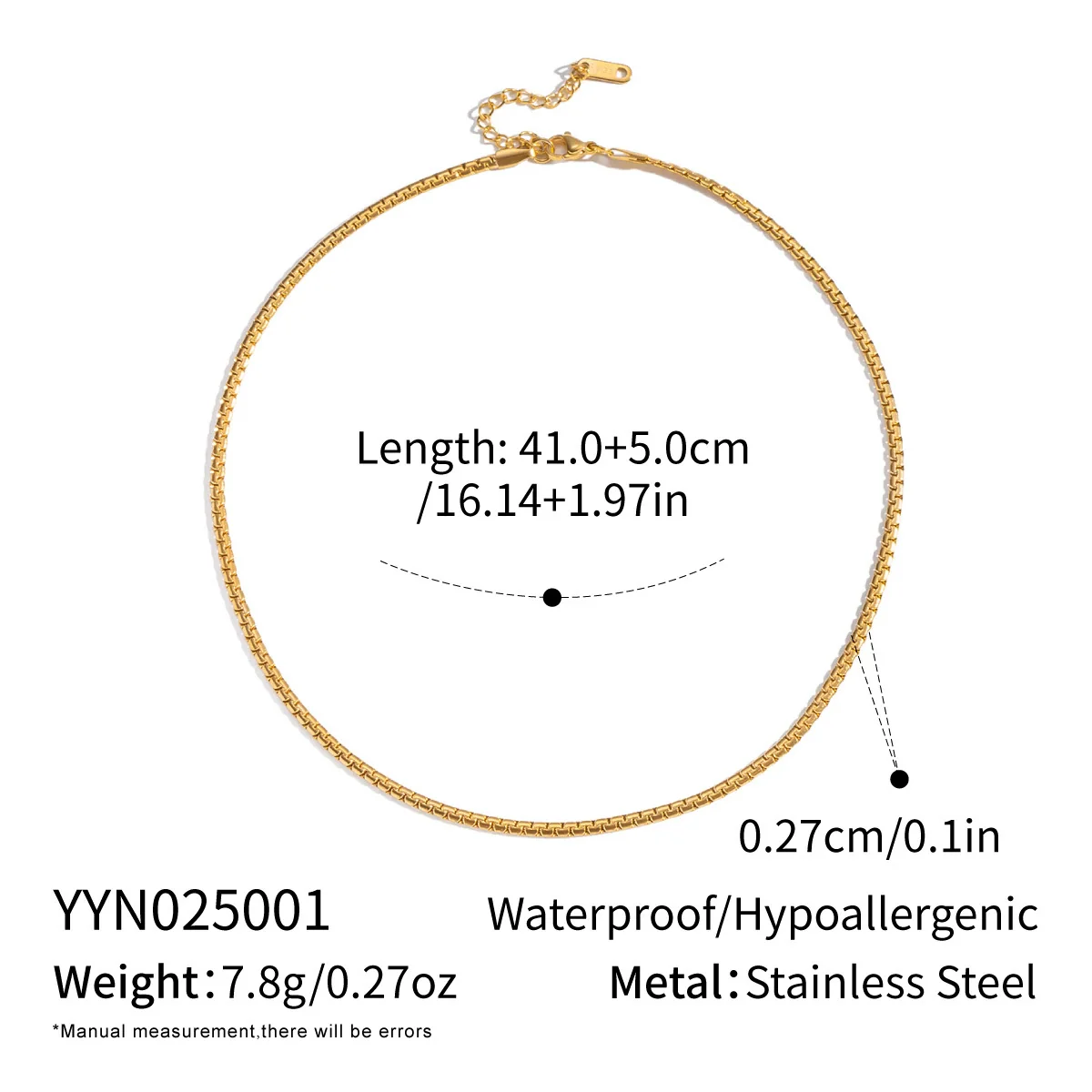 Minimalist Geometric Electroplated Stainless Steel Chain Necklace And Bracelet Set For Unisex - Image 6