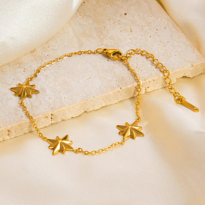 Minimalist Geometric Heartshaped Stainless Steel 18K Goldplated Bracelet Jewelry For Women - Image 4