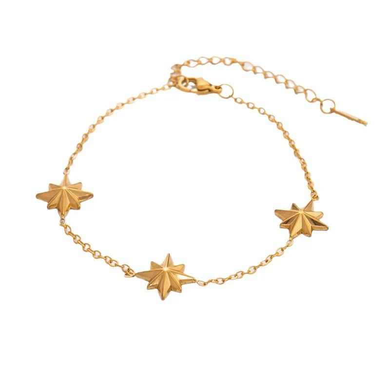 Minimalist Geometric Heartshaped Stainless Steel 18K Goldplated Bracelet Jewelry For Women - Image 5