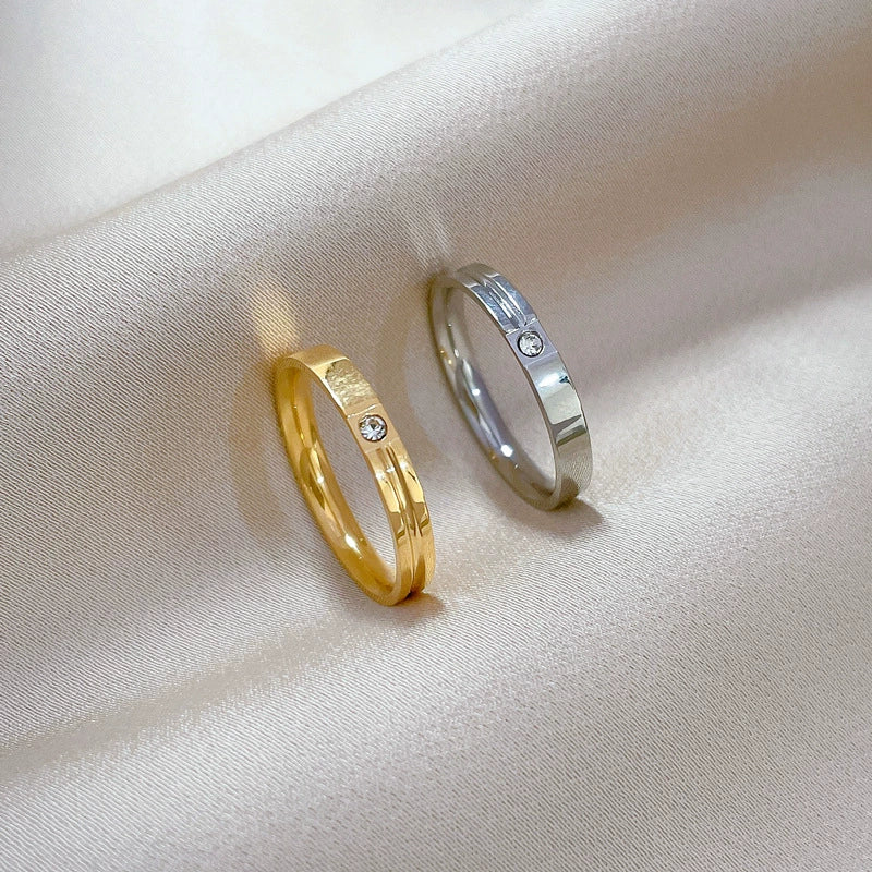 Minimalist Geometric Titanium Steel Crown Ring Unisex Polished - Image 3