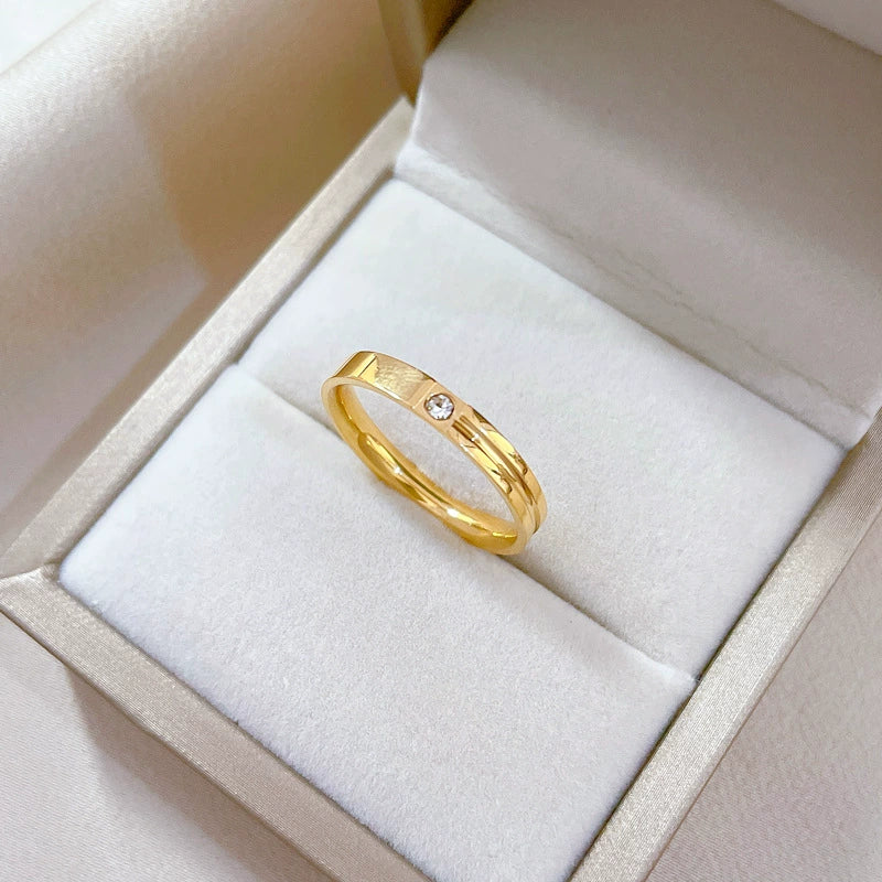 Minimalist Geometric Titanium Steel Crown Ring Unisex Polished - Image 4