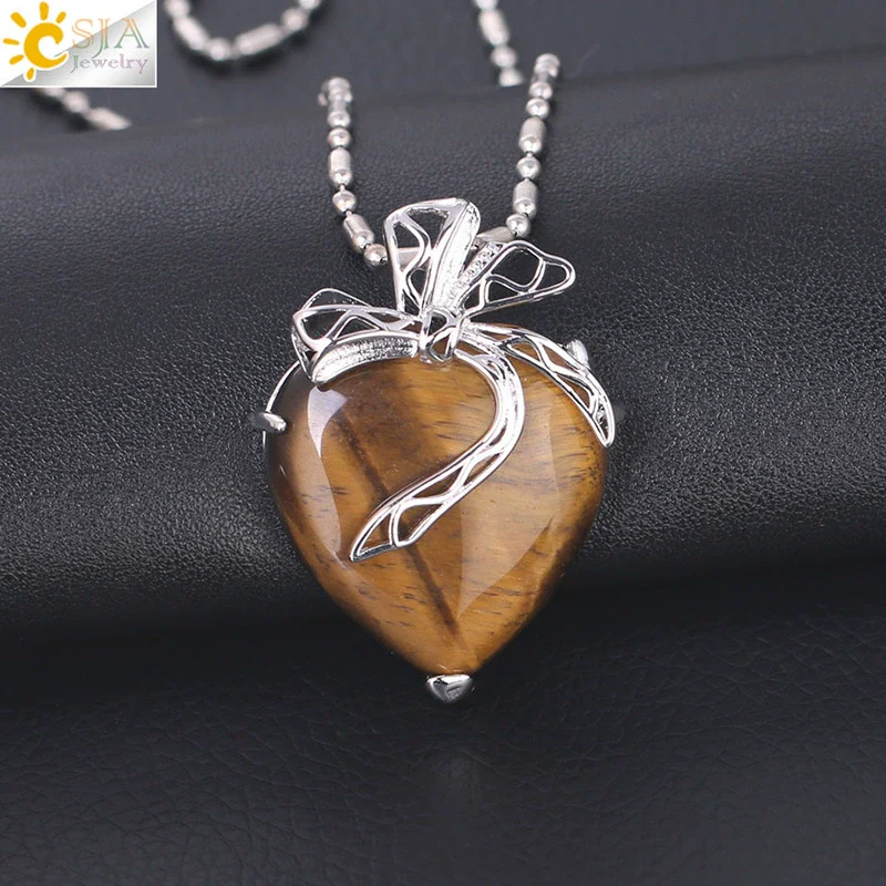 Minimalist Hollow Bow Natural Stone And Alloy Accessories Electroplated Valentine's Day Pendant Necklace - Image 13
