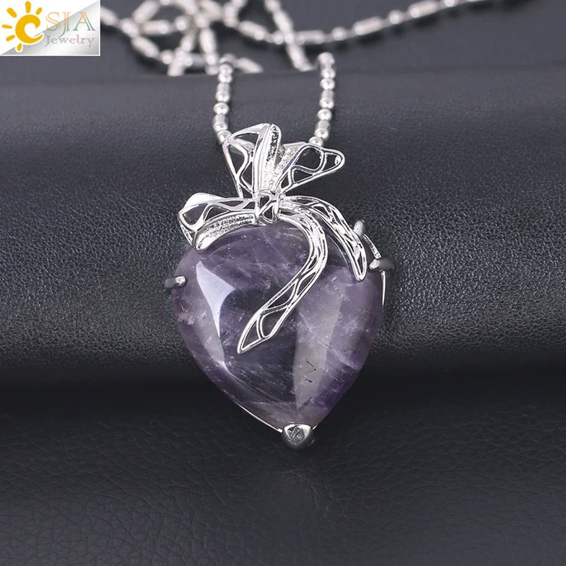 Minimalist Hollow Bow Natural Stone And Alloy Accessories Electroplated Valentine's Day Pendant Necklace - Image 16