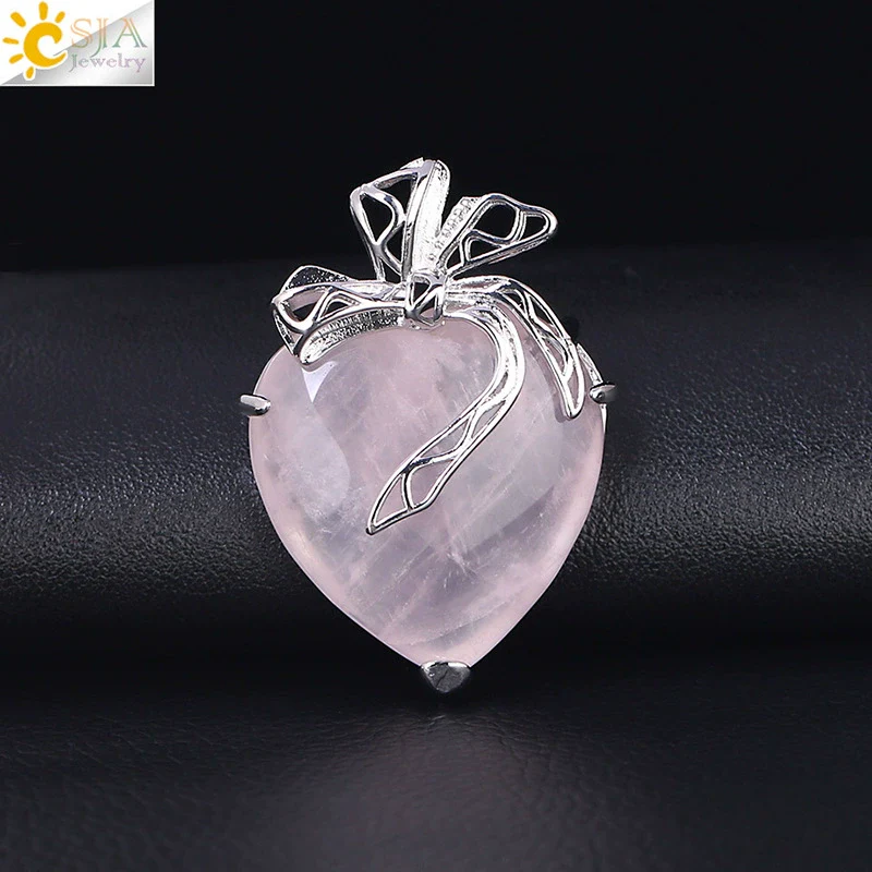 Minimalist Hollow Bow Natural Stone And Alloy Accessories Electroplated Valentine's Day Pendant Necklace - Image 8