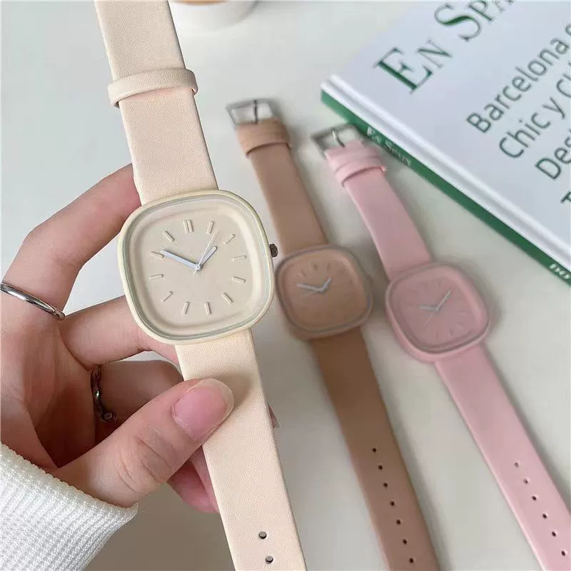 Minimalist Style Plastic Square Girl's Watch With Stainless Steel Pin Buckle And Plastic Mirror - Image 2