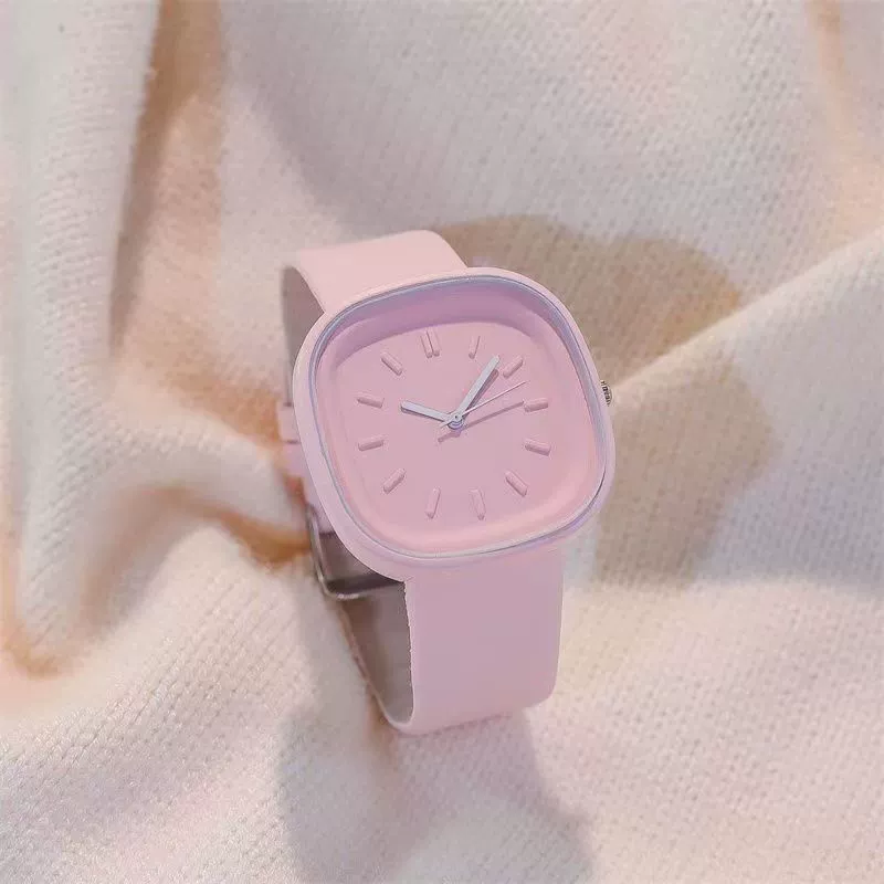Minimalist Style Plastic Square Girl's Watch With Stainless Steel Pin Buckle And Plastic Mirror - Image 3