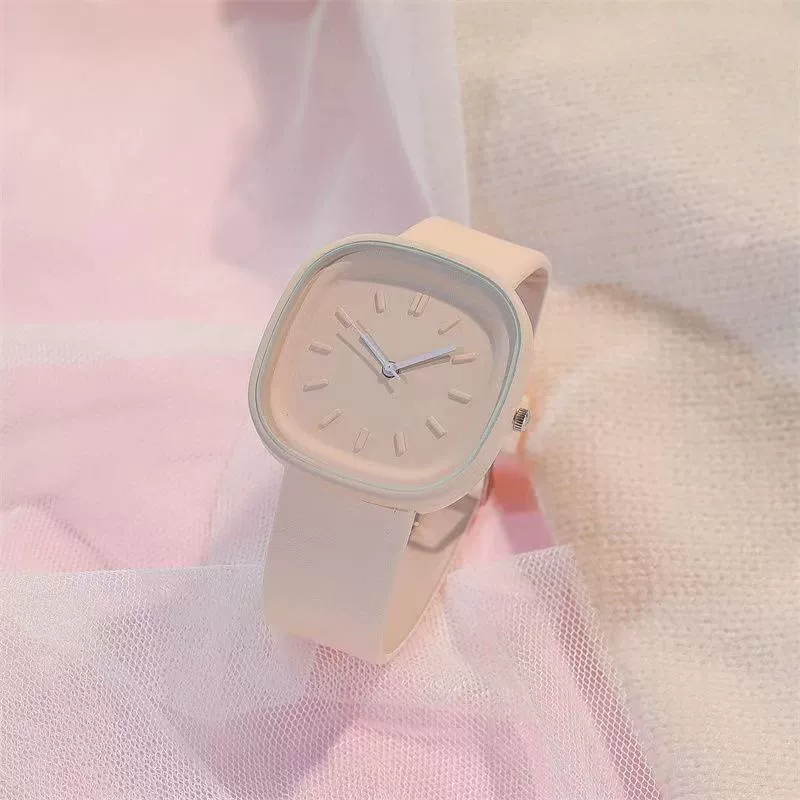 Minimalist Style Plastic Square Girl's Watch With Stainless Steel Pin Buckle And Plastic Mirror - Image 4