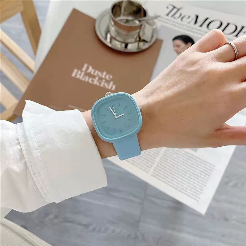 Minimalist Style Plastic Square Girl's Watch With Stainless Steel Pin Buckle And Plastic Mirror - Image 7