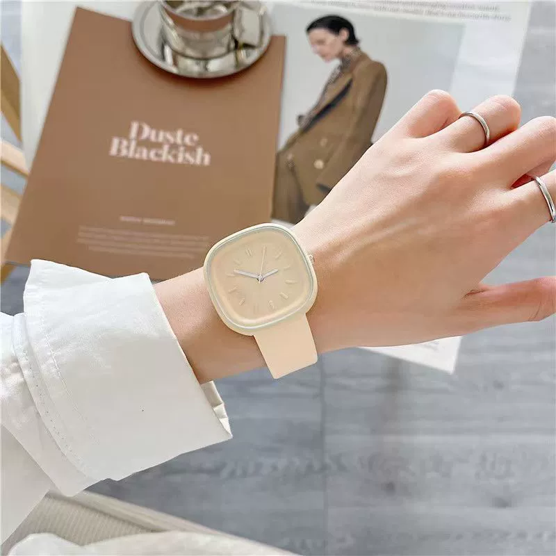 Minimalist Style Plastic Square Girl's Watch With Stainless Steel Pin Buckle And Plastic Mirror - Image 9