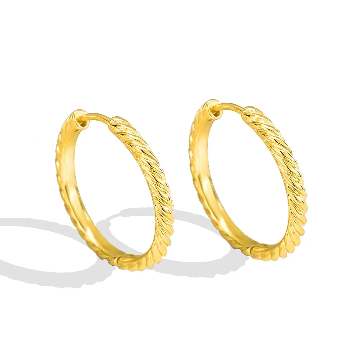 Minimalist Twist Earrings Copper Geometric Electroplating - Image 5