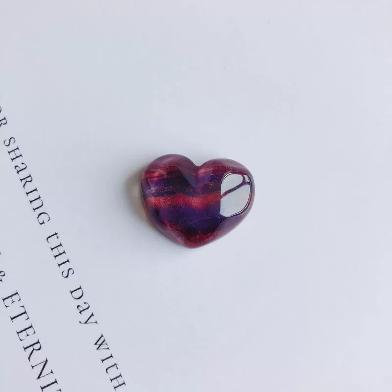 Mobile Phone Case Accessories Resin Peach Heart Oil Painting Water Ripple Asymmetrical Concave And Convex Flats Bottom Patch - Image 13