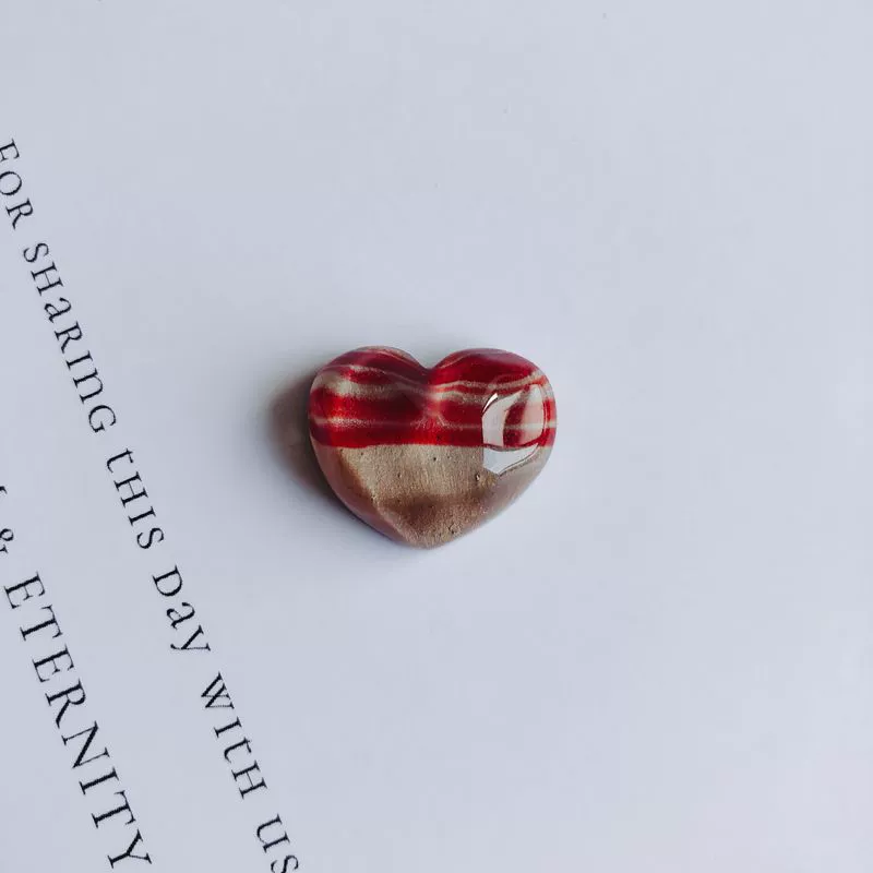 Mobile Phone Case Accessories Resin Peach Heart Oil Painting Water Ripple Asymmetrical Concave And Convex Flats Bottom Patch - Image 17