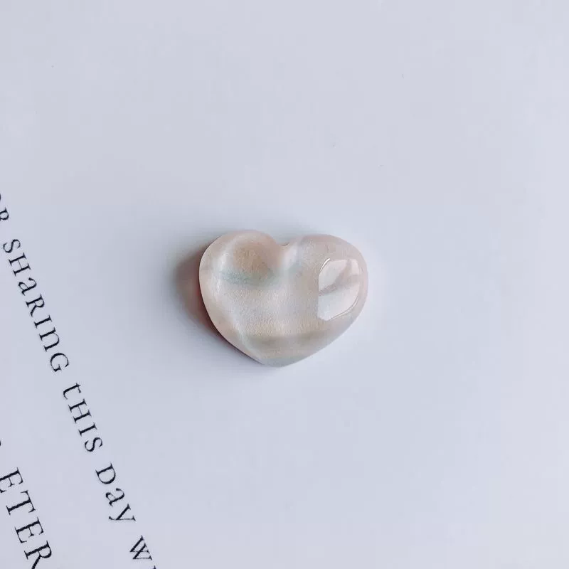 Mobile Phone Case Accessories Resin Peach Heart Oil Painting Water Ripple Asymmetrical Concave And Convex Flats Bottom Patch - Image 8
