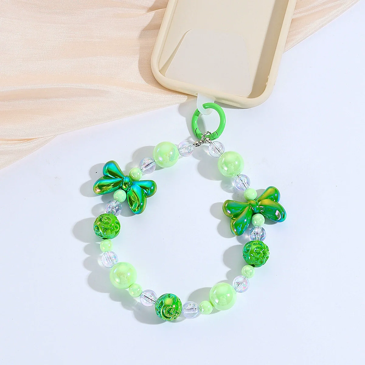 Mobile Phone Pendant Plastic Resin Cartoon Geometric Love Water Drops Bell Beaded Bow Baking Paint - Image 4