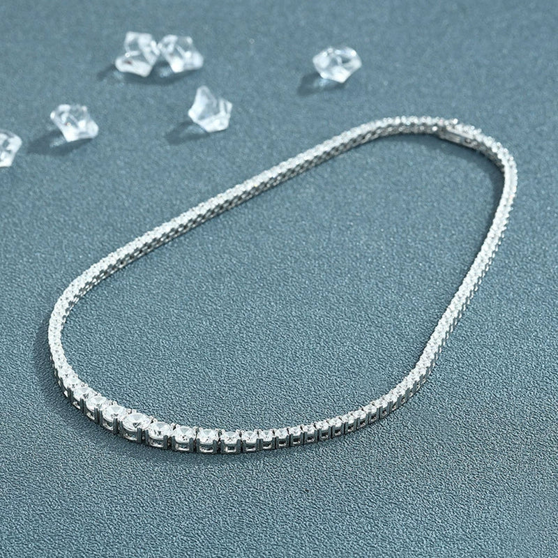 Moissanite Necklace 925 Silver Geometric Design - Image 4