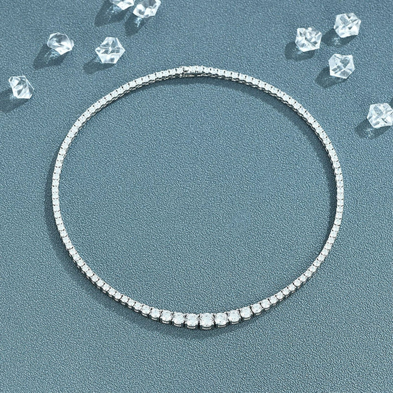Moissanite Necklace 925 Silver Geometric Design - Image 7