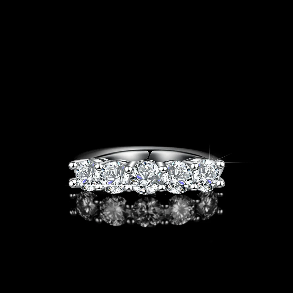 Moissanite Ring S225 Silver Crown Pattern For Women - Image 4