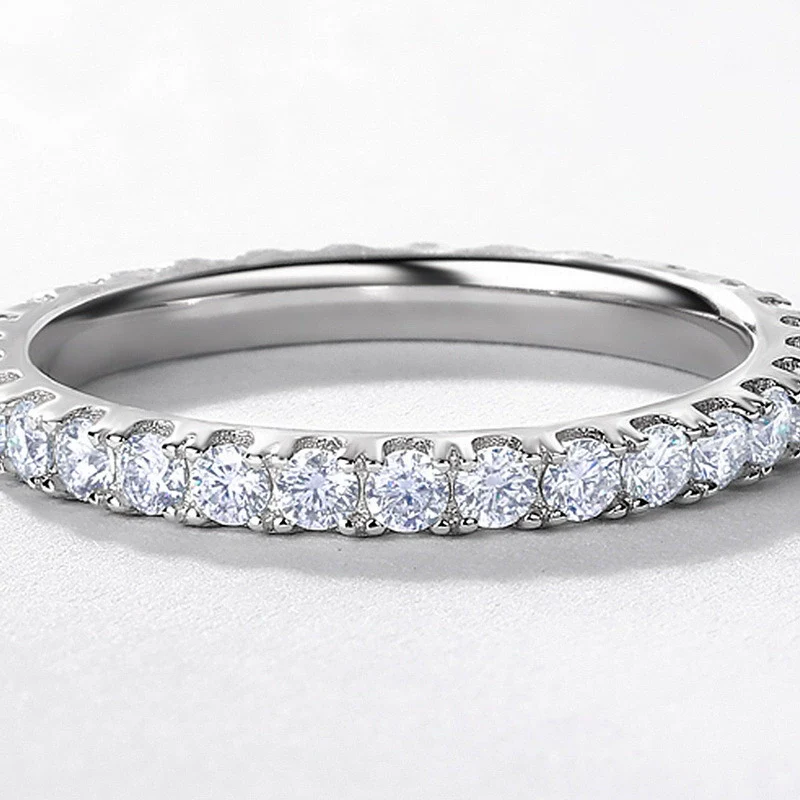 Moissanite Ring S225 Silver Geometric Style - Image 2