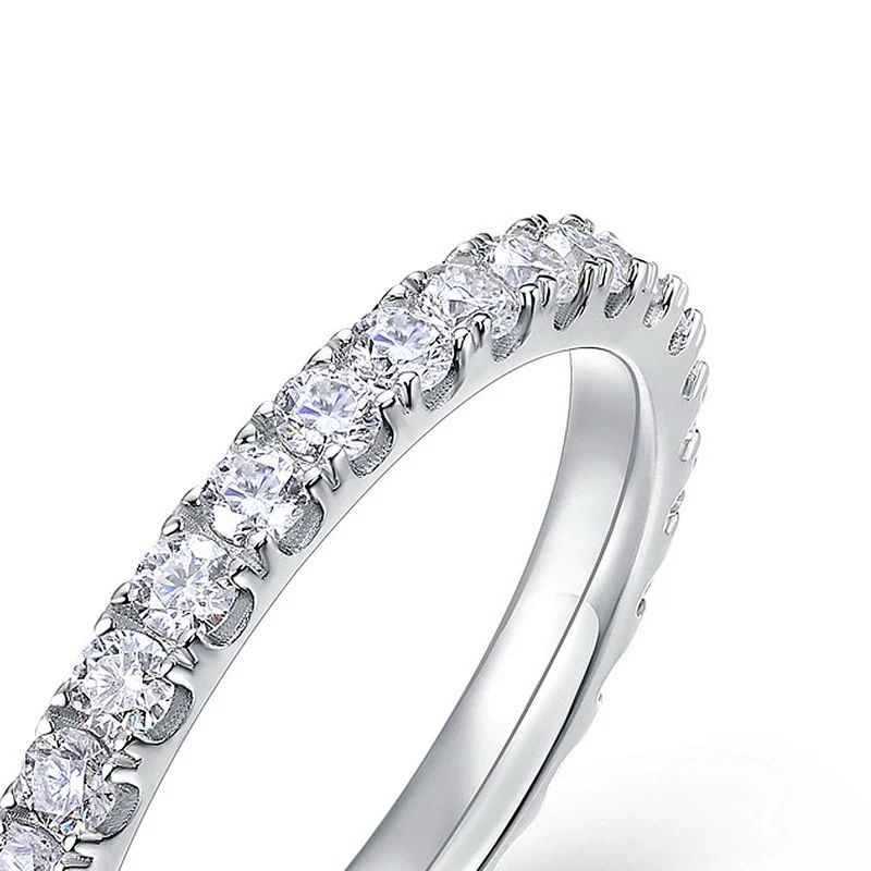 Moissanite Ring S225 Silver Geometric Style - Image 3