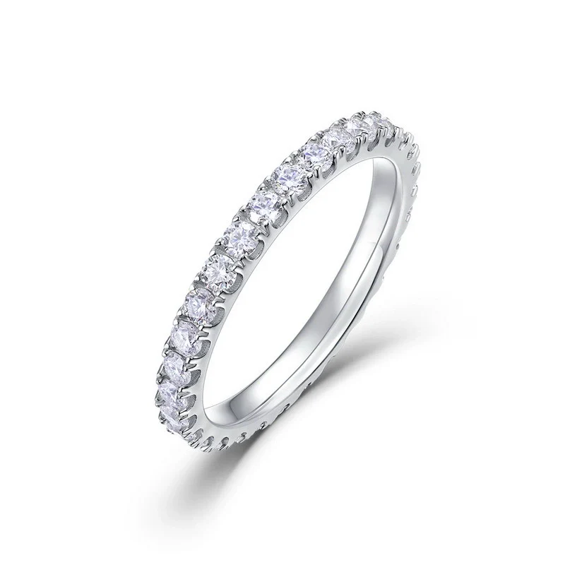 Moissanite Ring S225 Silver Geometric Style - Image 4