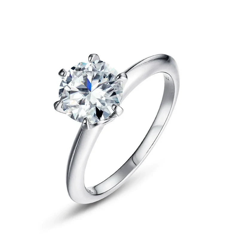 Moissanite Ring S925 Silver Inlaid Geometric Design Fashion Women's - Image 4