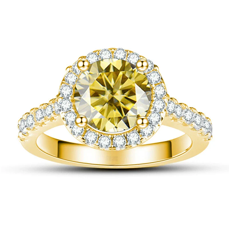 Moissanite Ring S925 Sterling Silver Round Shape Set With Gems Men's - Image 18