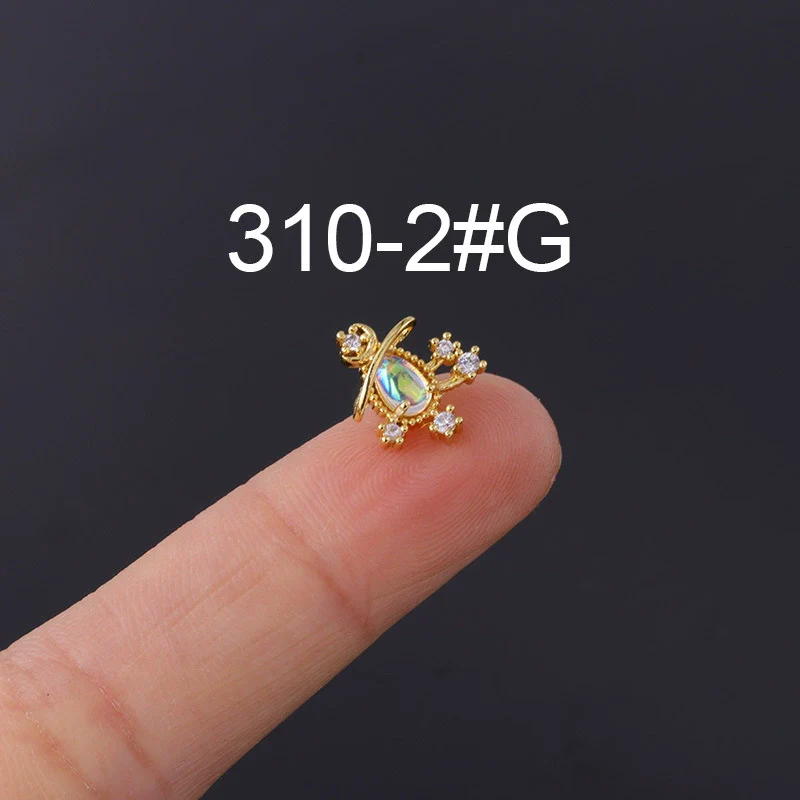 Moonstone Ear Nail Metal Geometric Style Electroplating Jewelry - Image 12