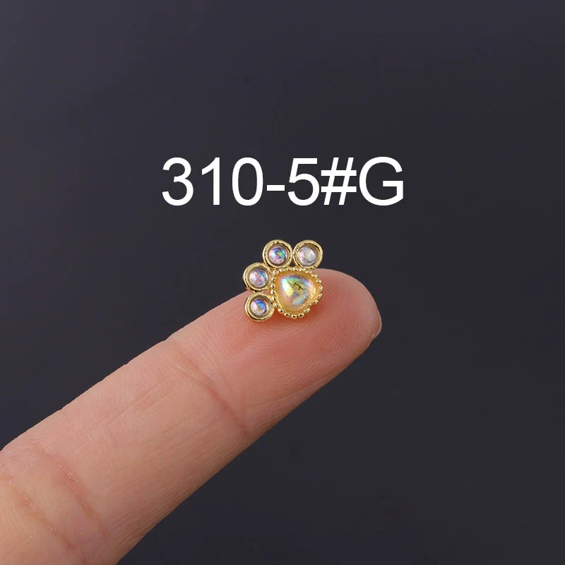 Moonstone Ear Nail Metal Geometric Style Electroplating Jewelry - Image 15