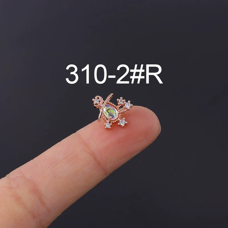 Moonstone Ear Nail Metal Geometric Style Electroplating Jewelry - Image 17