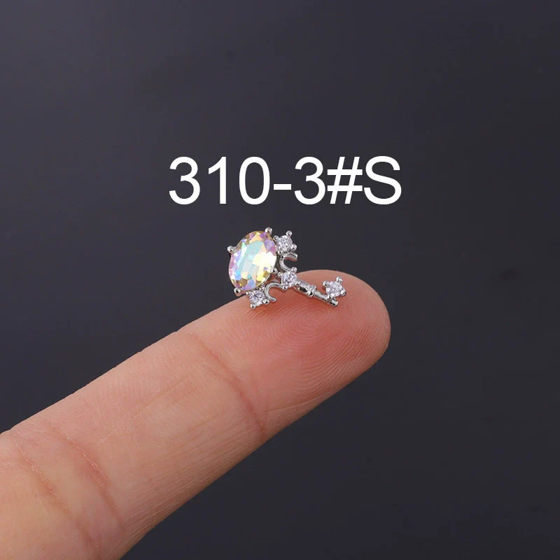 Moonstone Ear Nail Metal Geometric Style Electroplating Jewelry - Image 8