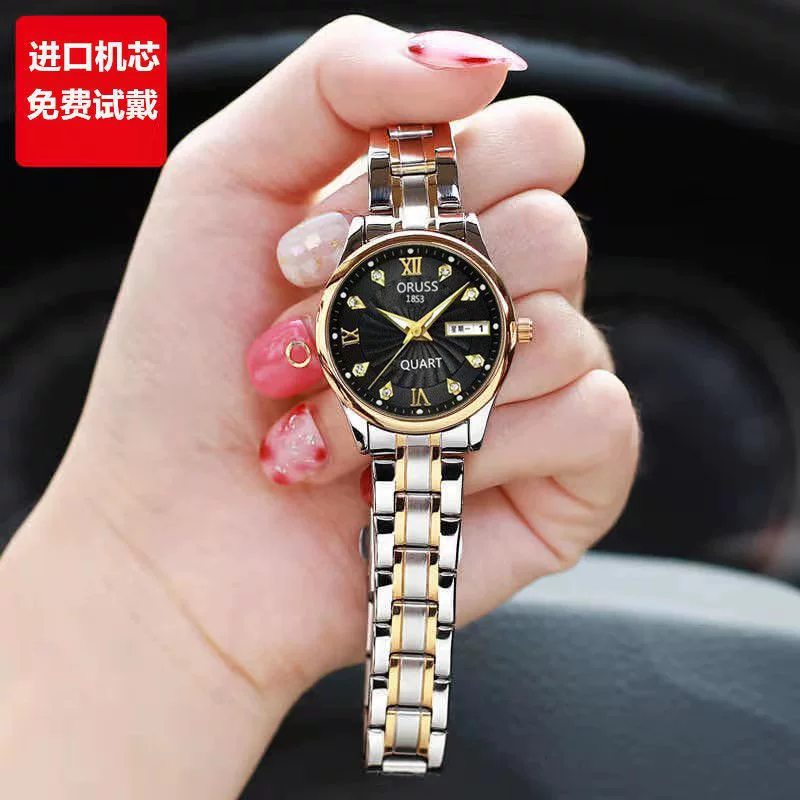Movement Mechanical Women's Watch Alloy Tungsten Steel Color Round Dial Waterproof - Image 2