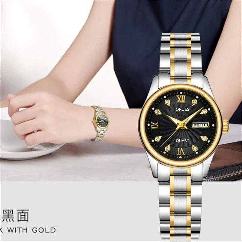 Movement Mechanical Women's Watch Alloy Tungsten Steel Color Round Dial Waterproof - Image 3