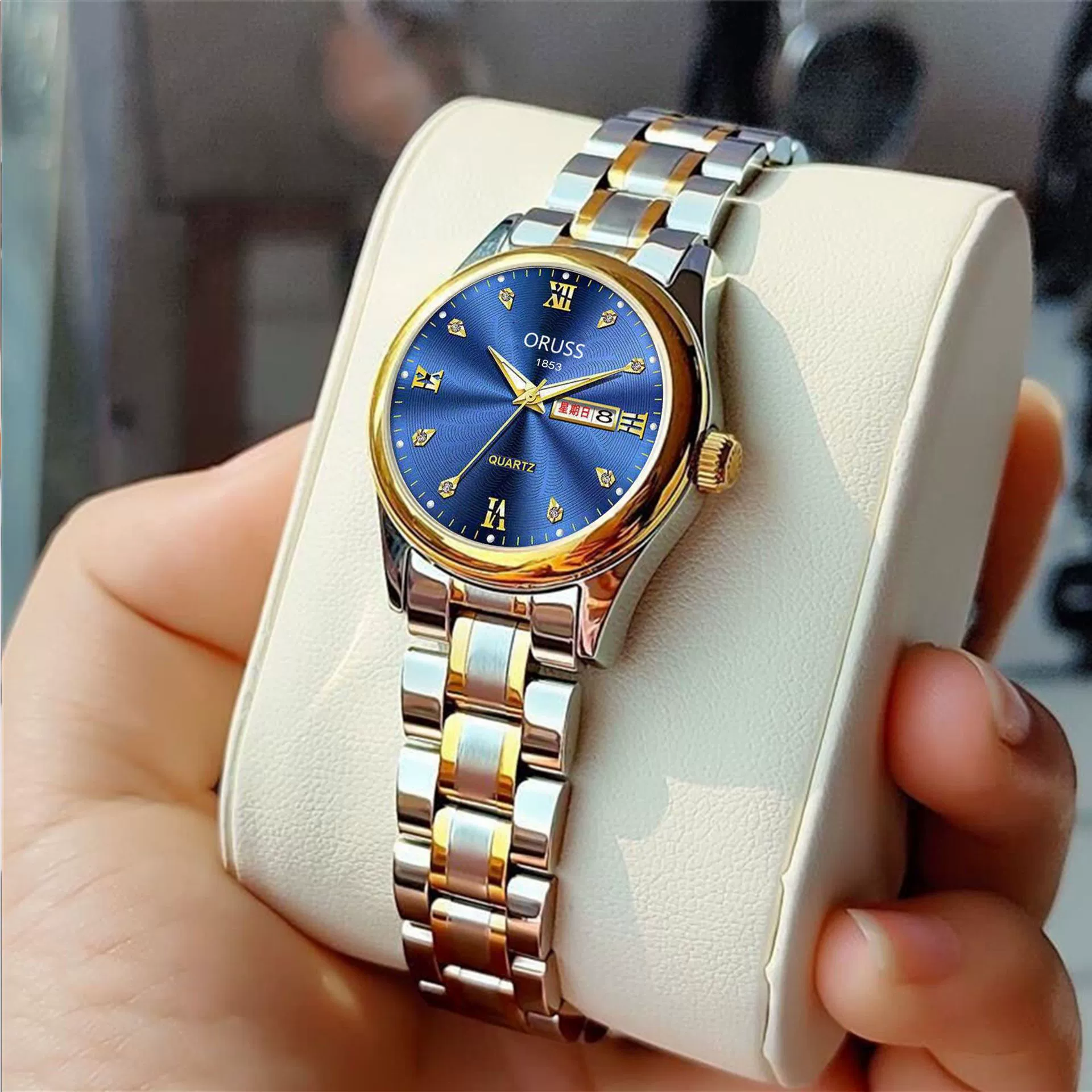 Movement Mechanical Women's Watch Alloy Tungsten Steel Color Round Dial Waterproof - Image 6