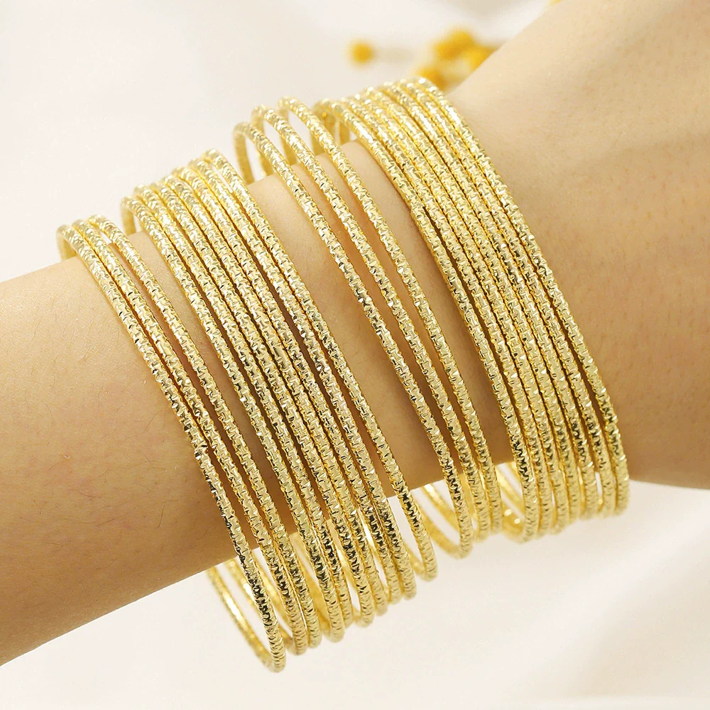 Multi Layer Stacked Geometric Metal Alloy Iron Electroplated Unisex Bracelet Set - Image 3