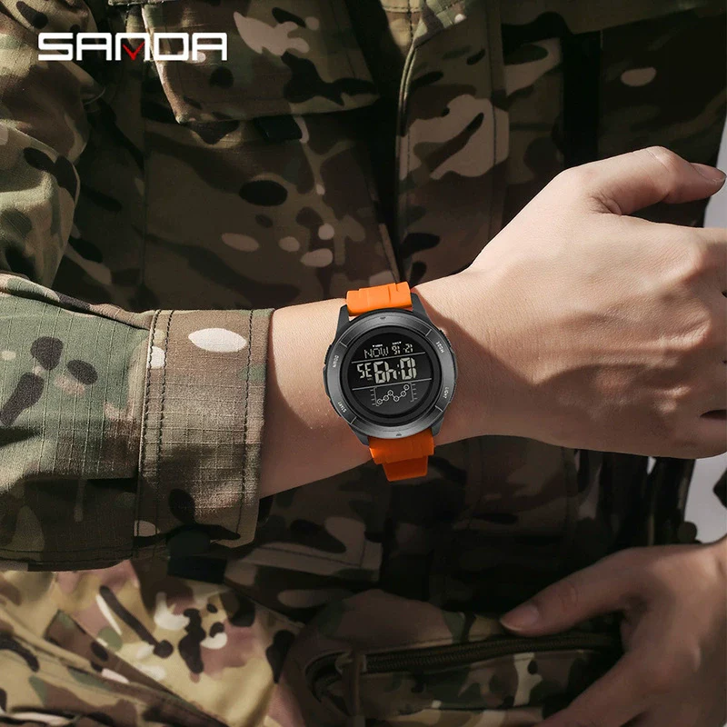 Multifunction Student Electronic Watch With Nylon Band Round Shape Alloy Alloyabs Case And Acrylic Mirror