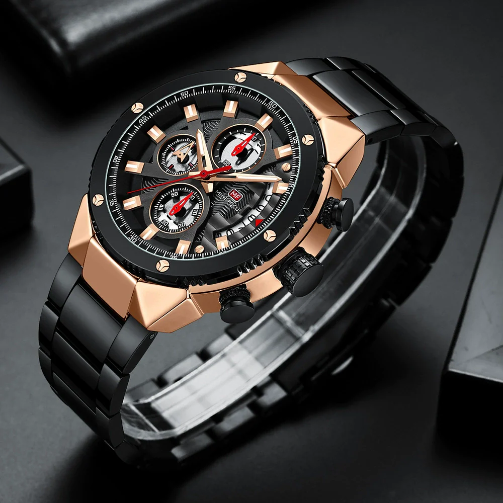 Multifunctional Casual Men's Watch With Steel Belt Quartz Movement Round Dial And Luminous Pointer - Image 3
