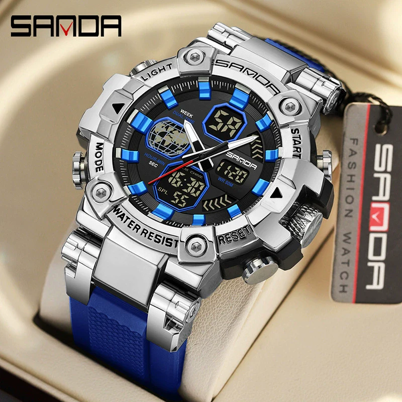 Multifunctional Electronic Sports Watch For Students Tpu Zinc Alloyabs Acrylic Mirror Round Dial