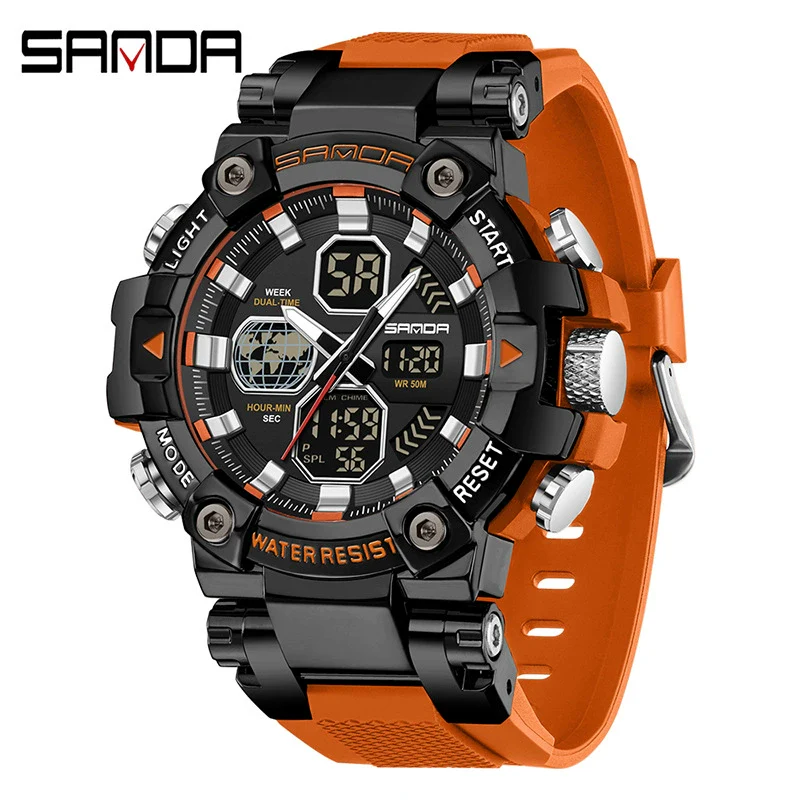 Multifunctional Electronic Sports Watch For Students Tpu Zinc Alloyabs Acrylic Mirror Round Dial - Image 10