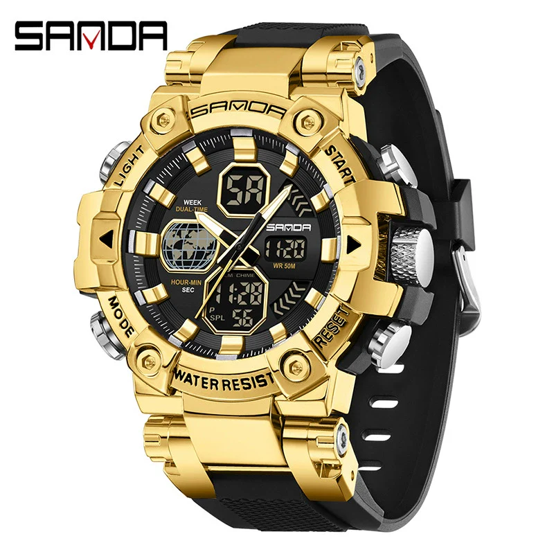 Multifunctional Electronic Sports Watch For Students Tpu Zinc Alloyabs Acrylic Mirror Round Dial - Image 5