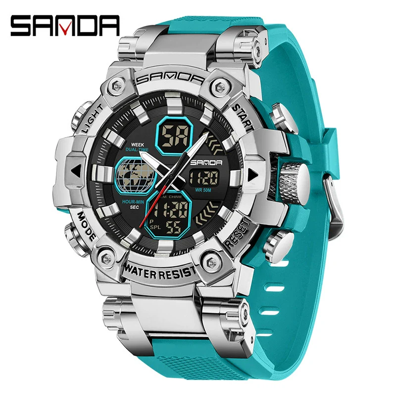 Multifunctional Electronic Sports Watch For Students Tpu Zinc Alloyabs Acrylic Mirror Round Dial - Image 7