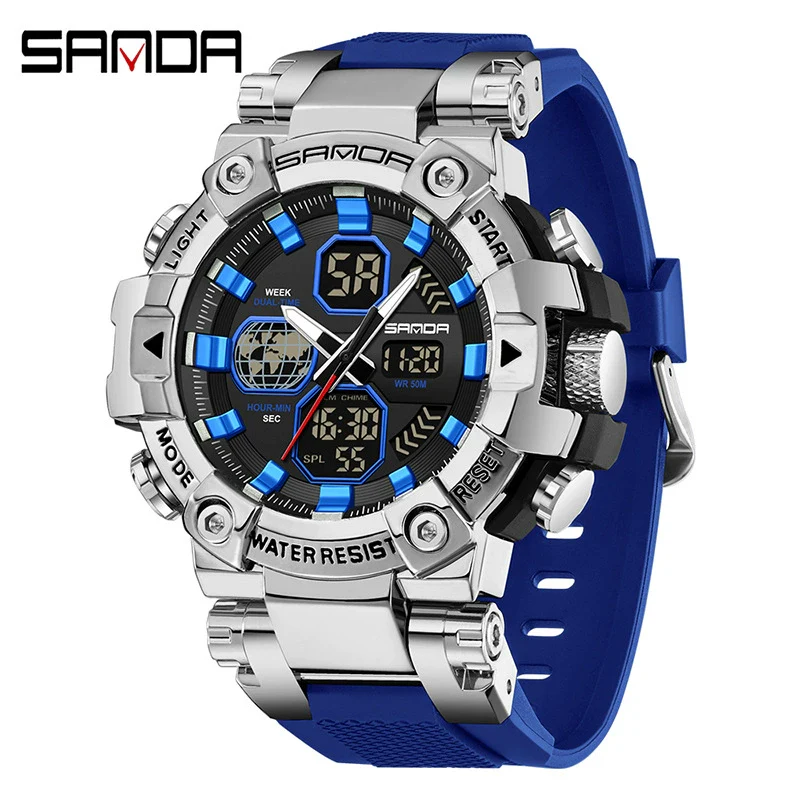 Multifunctional Electronic Sports Watch For Students Tpu Zinc Alloyabs Acrylic Mirror Round Dial - Image 8