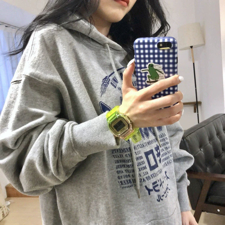 Multifunctional Electronic Watch Leisure Style Plastic Case Silicone Strap Gradient Color Luminous For High School Men And Women - Image 9