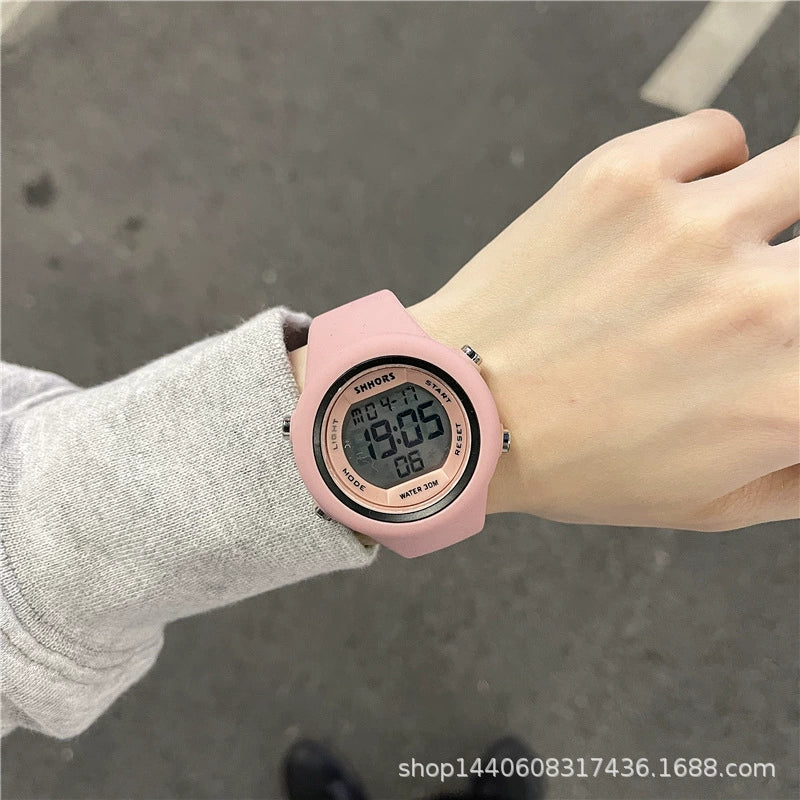 Multifunctional Electronic Watch Silicone Strap Plastic Case For Teenagers Sports Waterproof Luminous Alarm - Image 3